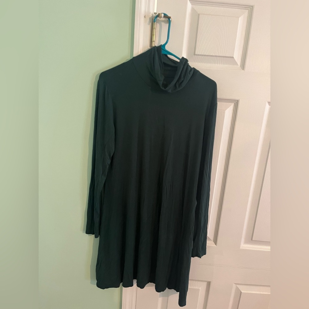 XL evergreen turtleneck dress